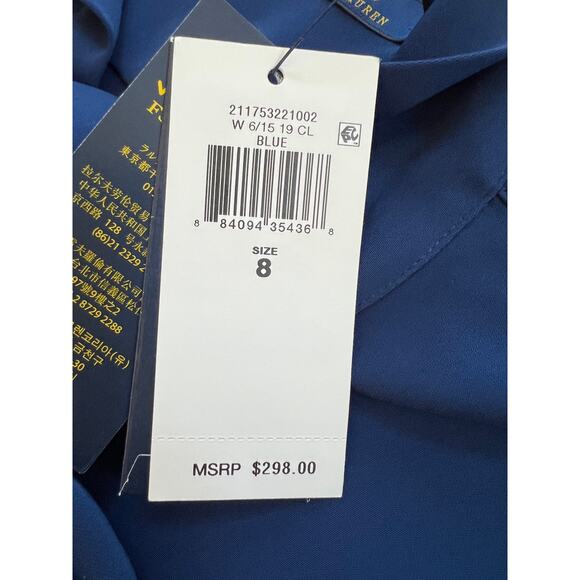 Polo Ralph Lauren Women's Tie Neck Long Sleeve Shirtdress Blue Size 8 $298 NWT - Picture 3 of 16